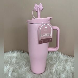 {Wellness} Double Wall Stainless Steel Tumbler with Embossed Bows - 40 oz. - NWT